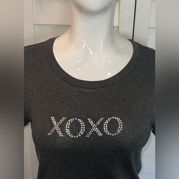 NWT XOXO WOMEN TOP MELANGE GRAY SIZE MEDIUM - Picture 2 of 12